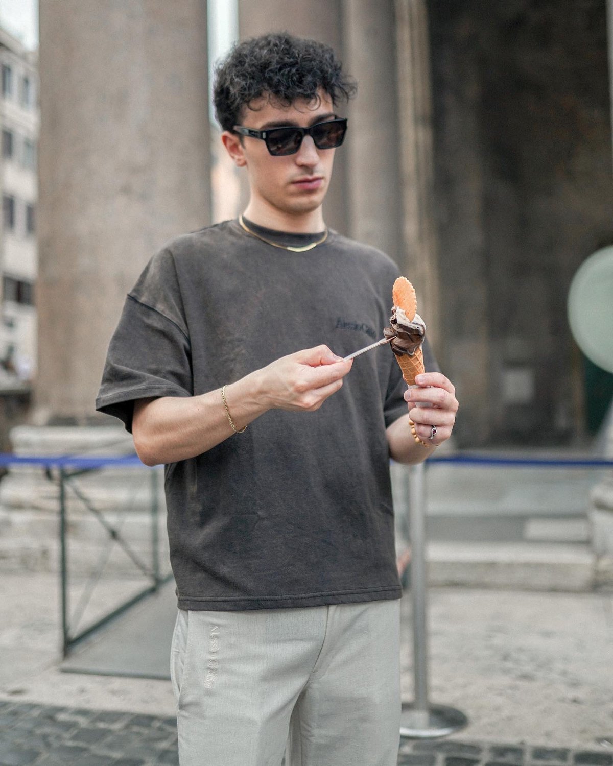 Image of Stone washed boxy fit tee 