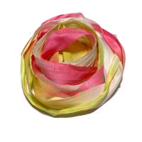 Image 2 of 10YD. SPRING BLOOMS HAND DYED SARI SILK RIBBON/HAND DYED BY COLOR KISSED SILK