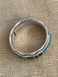 Image 4 of 1930s ZUNI SILVER & TURQUOISE RING