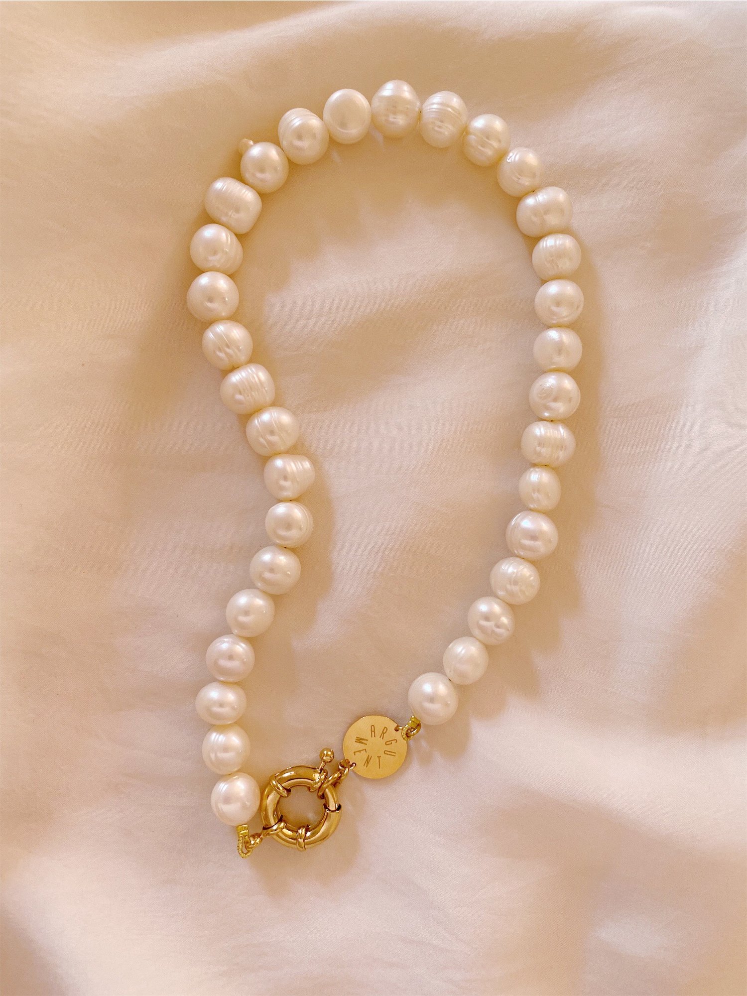 Image of collier court perles maxi