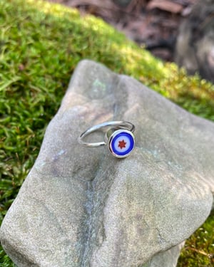 Image of Dainty Bright and Shiny Ring - Blue Star - Size 7 3/4