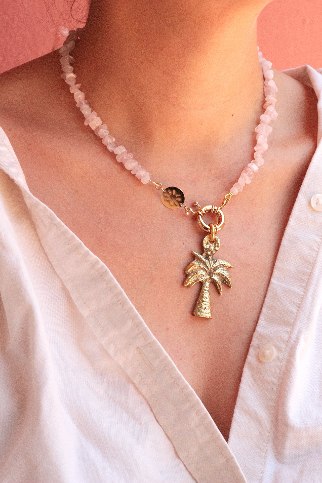 Image of Collier court Quartz Rose
