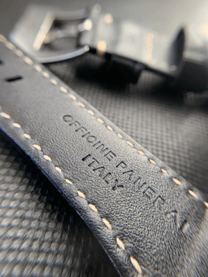 Image of for Officine Panerai Luminor Marina Radiomir PAM 24mm Handmade Black Bull Leather Strap Band