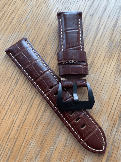 Image of  Officine Panerai Luminor Marina Radiomir PAM 24mm Handmade Brown Bull Leather Watch Strap Bandl