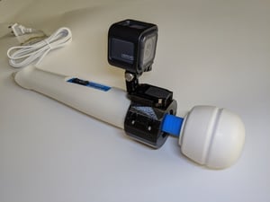 Image of GoPro style Action Camera Mount for the Original Hitachi Magic Wand Vibrator