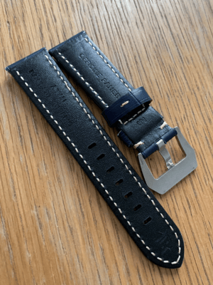 Image of For Officine Panerai Luminor Marina Radiomir PAM Watches 22mm Dark Blue Croc Style Leather Watch Str