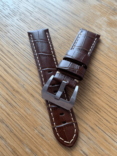 Image of  Officine Panerai Luminor Marina Radiomir PAM Watches 24mm Brown Croc Style Leather Strap