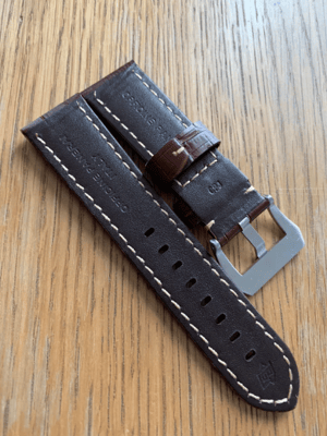 Image of  Officine Panerai Luminor Marina Radiomir PAM Watches 24mm Brown Croc Style Leather Strap