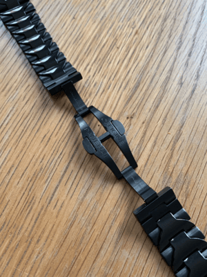 Image of Panerai Officine 24mm black stainless steel watch strap band bracelet,for Panerai Luminor GMT watch,