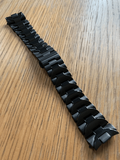 Image of Panerai Officine 24mm black stainless steel watch strap band bracelet,for Panerai Luminor GMT watch,