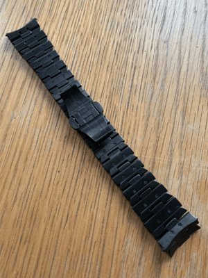 Image of Panerai Officine 24mm black stainless steel watch strap band bracelet,for Panerai Luminor GMT watch,