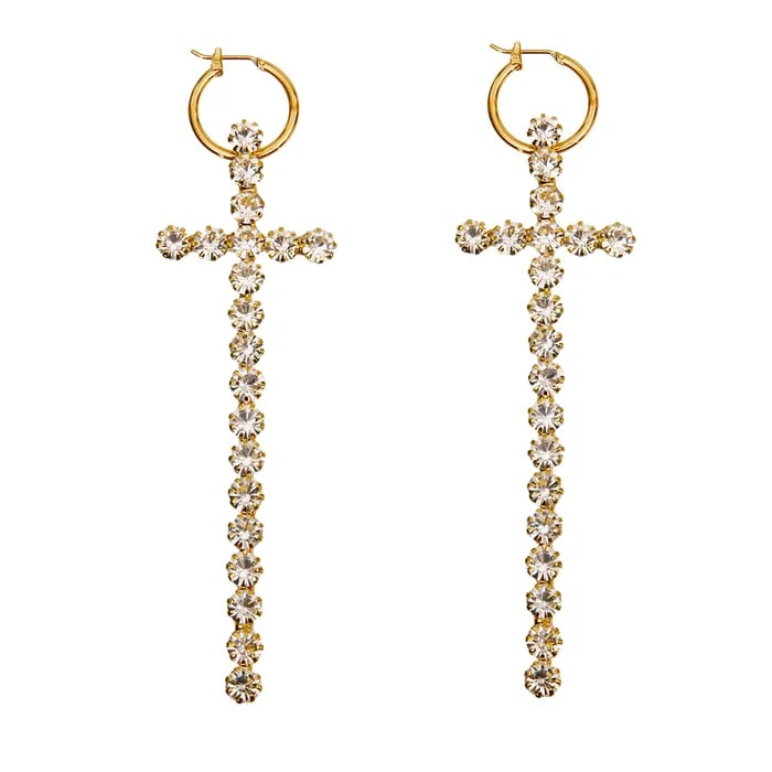 Image of Cross Baby Hoop Earrings