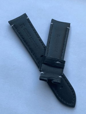 Image of Premium Quality Black Distressed Assolutamente Leather Strap Band for Panerai PAM 24mm without clasp