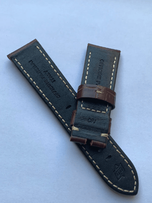 Image of Premium Quality Brown Distressed Assolutamente Leather Watch Strap Band for Panerai PAM 22mm without