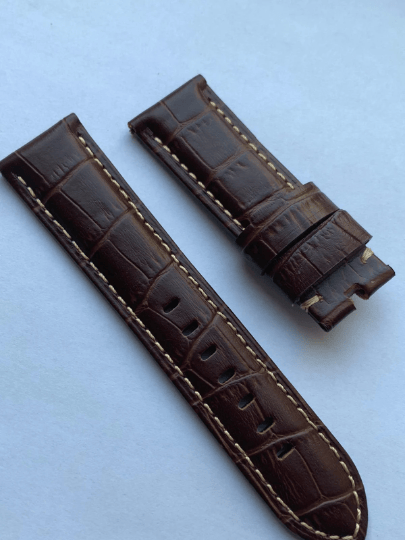 Image of Premium Quality Brown Distressed Assolutamente Leather Watch Strap Band for Panerai PAM 22mm without