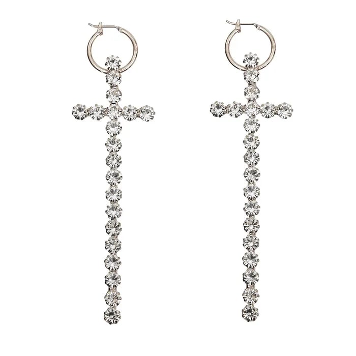 Image of Cross Baby Hoop Earrings