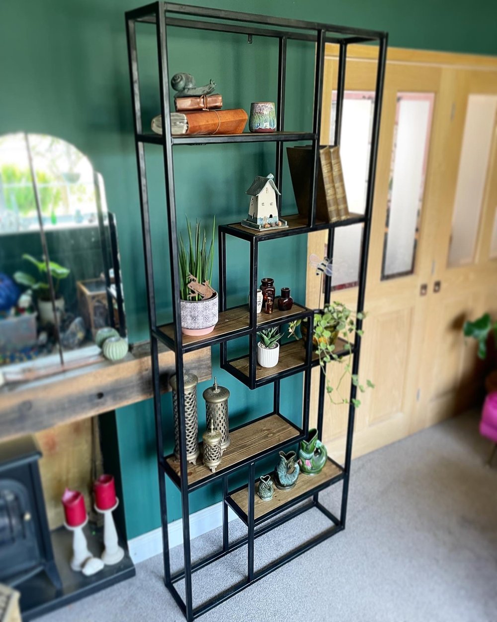 Industrial modern shelving unit