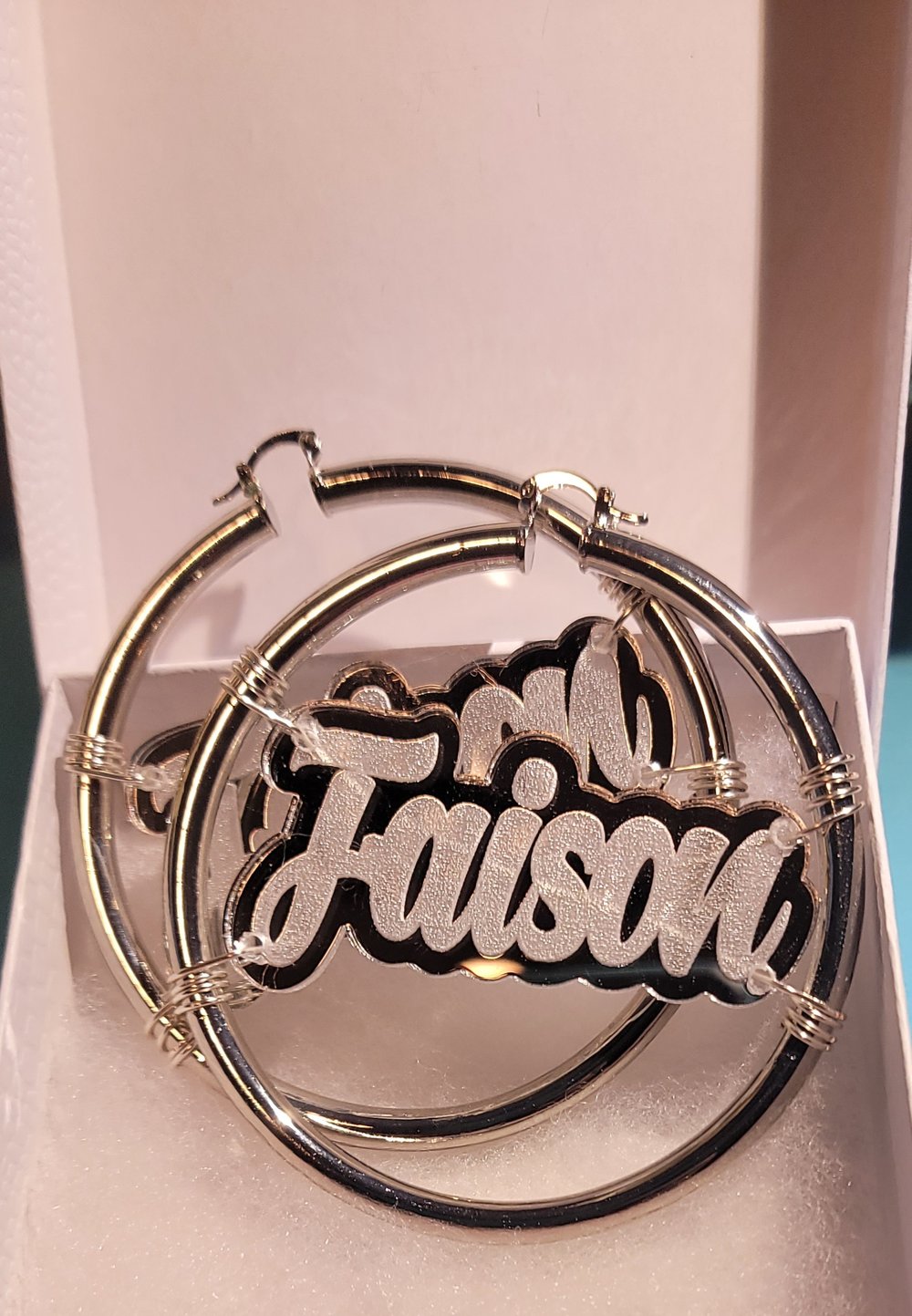 Image of  Personalized Wire Wrap Hoops