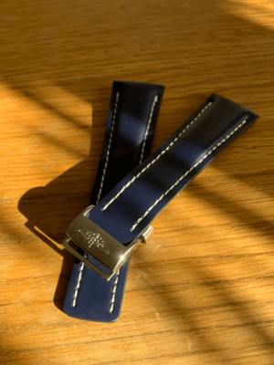 Image of 24MM Breitling Genuine Leather Strap/Band With Breitling Deployment Clasp For Breitling Watch