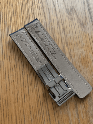 Image of Breitling 20MM Dark Grey Croc leather Deployment Gents Watch Strap,Steel Buckle For Breitling Watch