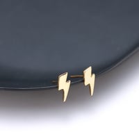 Image 1 of Lightning Bolt Stud Aladdin Sane Earrings - 925 Silver