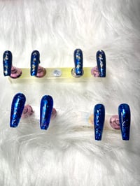 Image 3 of ROYAL BLUE/ GOLD  HEART BLING SET 