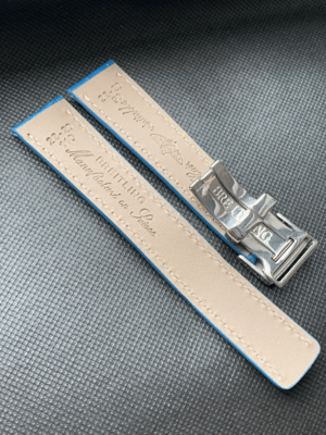 Image of Breitling 22MM blue Croc leather Deployment  Watch Strap,Steel Buckle For Breitling Watch