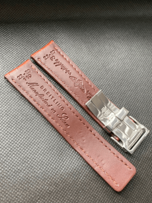Image of Breitling 22MM brown Croc leather Deployment  Watch Strap,Steel Buckle For Breitling Watch