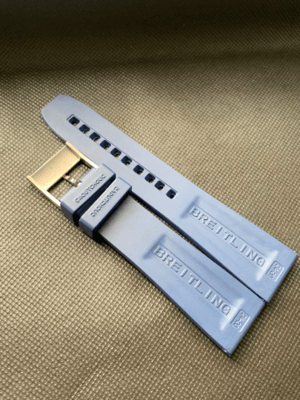 Image of Breitling New 24mm High Quality Replacement Rubber Strap With Steel Buckle For Breitling Watch