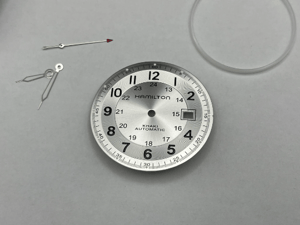 Image of Beautiful Hamilton Khaki Large Cased Gents Watch Casing Etc (Silver Dial)