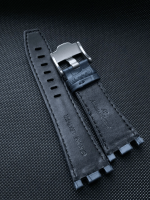 Image of 28mm Audemars Piguet, Genuine blue Croc Leather Strap For AP Royal Oak, Blue, S/Steel,, PVD AP 