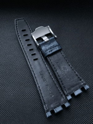 Image of 28mm Audemars Piguet, Genuine blue Croc Leather Strap For AP Royal Oak, Blue, S/Steel,, PVD AP