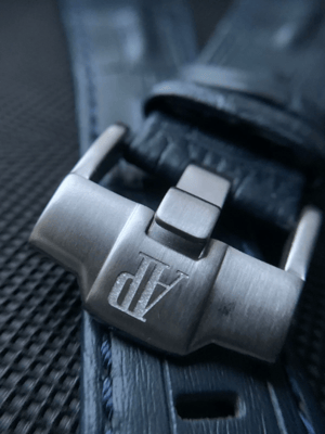 Image of 28mm Audemars Piguet, Genuine blue Croc Leather Strap For AP Royal Oak, Blue, S/Steel,, PVD AP