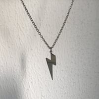 Image 2 of Steel Lightning Bolt Pendant and chain