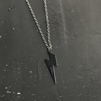 Image 3 of Steel Lightning Bolt Pendant and chain