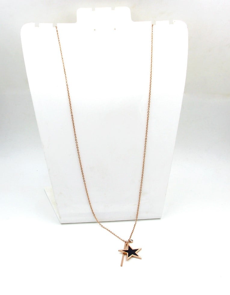 Blackstar Design Pendant Rose Gold chain