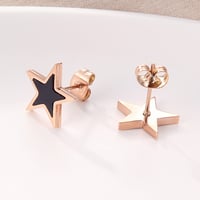 Image 4 of Blackstar Rose Gold Stud Earrings