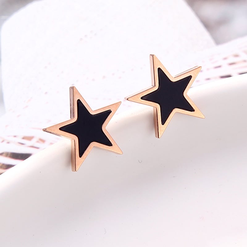 Blackstar Rose Gold Stud Earrings