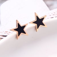 Image 3 of Blackstar Rose Gold Stud Earrings