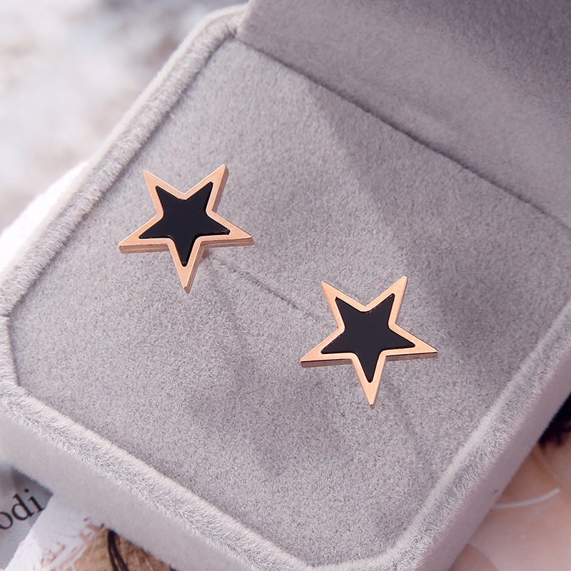 Blackstar Rose Gold Stud Earrings