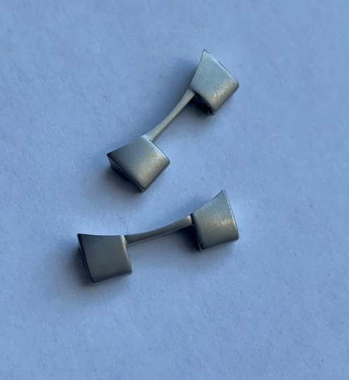 Image of rare pair of 20mm lugs ,for fortis flieger/cockpit and various other watch straps ,matt finish