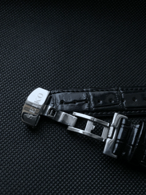 Image of seiko galf 20mm Black Waterproof Curved Rubber Watch Band Strap with Stainless Steel Folding