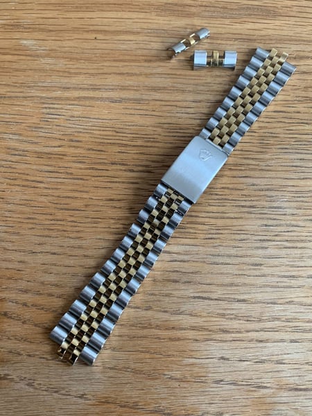 Image of ROLEX New 19mm 2/tone curved lugs Gents watch strap.,, jubilee,Daytona,Submariner