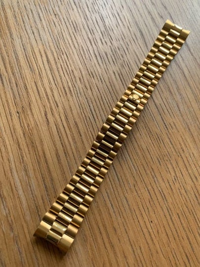 ROLEX New 20mm Yellow gold plated curved lugs Gents watch strap