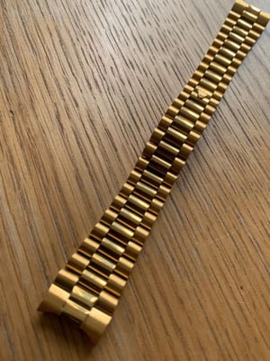 Image of ROLEX New 20mm Yellow gold plated curved lugs Gents watch strap .daytona,oyster,submariner
