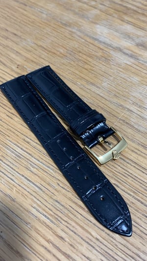 Image of ROLEX top quality 19mm genuine  leather gents watch strap band gold plated buckle ,daytona,oyster