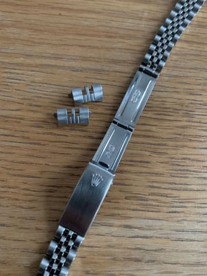 Image of ROLEX New 18mm Silver curved lugs Gents watch strap.,Daytona,, jubilee,Submariner
