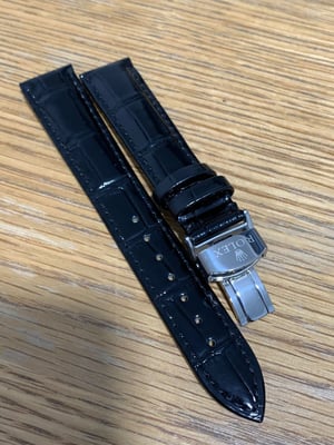 Image of ROLEX top quality 18mm genuine  leather gents watch strap band,new, Deployment clasp  daytona,