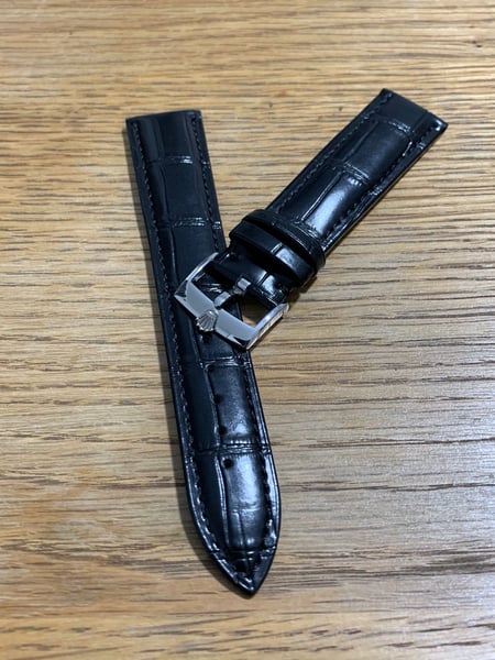 Image of ROLEX top quality 18mm genuine  leather gents watch strap  band stainless steel buckle daytona,