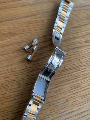 Image of ROLEX New 20mm 2/tone curved lugs Gents watch strap.,,Daytona,Submariner, jubilee,,